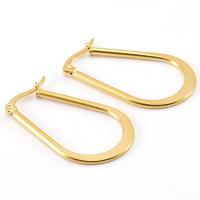 Titanium Steel Lever Back Earring, 18K gold plated, fashion jewelry & for woman, golden 