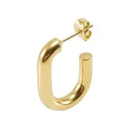 Titanium Steel Stud Earring, 18K gold plated, fashion jewelry & for woman, golden 