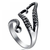 304 Stainless Steel Cuff Finger Ring, Octopus, fashion jewelry & for man, original color, 8mm 