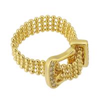 Палец кольцо-латунь, Латунь, плакирован золотом, ювелирные изделия моды & регулируемый, Золотой продается PC