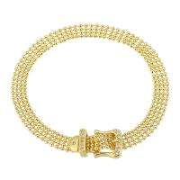 Bracelets en laiton, Placage de couleur d'or, bijoux de mode & réglable, doré 6mm pouce, Vendu par PC