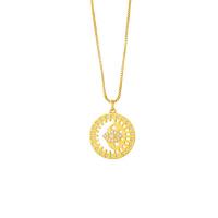 Cubic Zircon Micro Pave Brass Necklace, gold color plated & micro pave cubic zirconia & for woman, gold, 480mm 