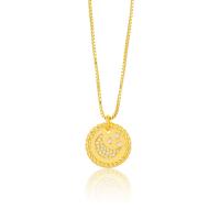 Cubic Zircon Micro Pave Brass Necklace, gold color plated & micro pave cubic zirconia & for woman, gold, 500mm 