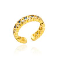 Cubic Zirconia Micro Pave Brass Finger Ring, plated, Adjustable & micro pave cubic zirconia & for woman 20mm 