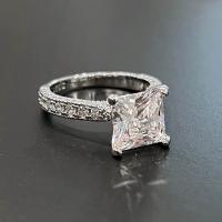 Zirkonia Messing Finger Ring, Geometrisches Muster, platiniert, verschiedene Größen vorhanden & Micro pave Zirkonia & für Frau, 9mm, Größe:6-10, verkauft von PC