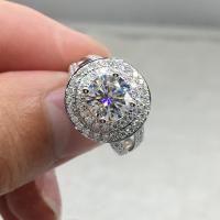 Zirkonia Messing Finger Ring, Geometrisches Muster, platiniert, verschiedene Größen vorhanden & Micro pave Zirkonia & für Frau, 14mm, Größe:6-10, verkauft von PC