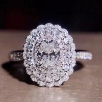 Zirkonia Messing Finger Ring, Blume, platiniert, verschiedene Größen vorhanden & Micro pave Zirkonia & für Frau, 16x18mm, Größe:6-10, verkauft von PC