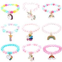 Children Bracelets, Zinc Alloy, with Resin & Acrylic, for children & enamel, multi-colored Approx 6.29 Inch 