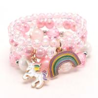 Children Bracelets, Zinc Alloy, with Acrylic, for children & enamel & with rhinestone, multi-colored Approx 7.0 Inch 