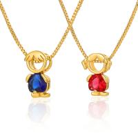 Brass Cubic Zirconia Necklace, 18K gold plated & micro pave cubic zirconia & for woman Approx 17.71 Inch 