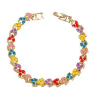 Bracelet d'émail en alliage de zinc, Placage de couleur d'or, bijoux de mode & pour femme, multicolore, 6mm cm, Vendu par PC