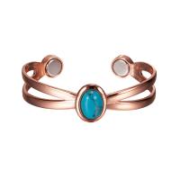 Brass Cuff Bangle, with turquoise, plated, Adjustable & fashion jewelry & Unisex 12MMu30012MMu30014.6MM 