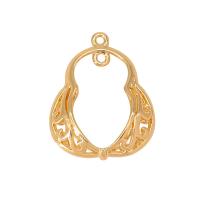Brass Pendant Findings, Calabash, gold color plated, fashion jewelry & Unisex & double-hole & hollow, golden Approx 