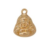 Brass Jewelry Pendants, Buddha, gold color plated, Unisex, golden Approx 