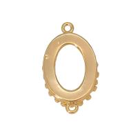 Brass Connector Setting, Oval, gold color plated, Unisex & 1/1 loop & hollow, golden Approx 