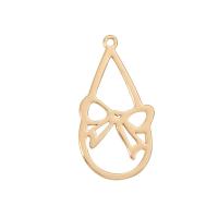 Brass Jewelry Pendants, Bowknot, gold color plated, Unisex & hollow, golden Approx 