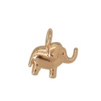 Animal Brass Pendants, Elephant, gold color plated, Unisex, golden Approx 
