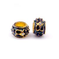 Rhinestone Zinc Alloy European Beads, Lantern, gold color plated, DIY & epoxy gel & with rhinestone, mixed colors Approx 
