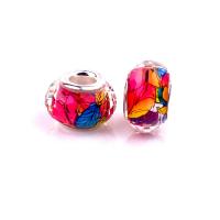 European Harz Perlen, mit Eisen, Laterne, silberfarben plattiert, DIY, gemischte Farben, 8.5x14mm, ca. 100PCs/Tasche, verkauft von Tasche