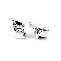 Zinc Alloy European Beads, Elephant, silver color plated, DIY Approx 