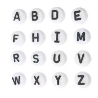 アルファベット アクリル ビーズ, 楕円, DIY & さまざまなパターンの選択 & エナメル, 無色 穴:約 2mm, 売り手 バッグ