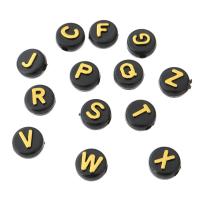 Acrylic Alphabet Beads, Flat Round, DIY & enamel Approx 2mm 