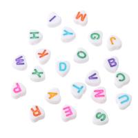 Acrylic Alphabet Beads, Heart, DIY & enamel Approx 1mm 