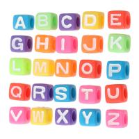 Acrylic Alphabet Beads, Square, DIY & enamel Approx 3.5mm 