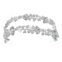 Headband, Plastic Pearl, with brass wire & Crystal, silver color plated, wedding gift & for woman & with rhinestone, silver color 