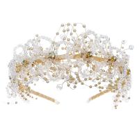 Hair Bands, Zinc Alloy, with brass wire & Crystal, gold color plated, wedding gift & for woman, Crystal Golden Shadow 