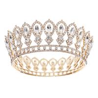 Bridal Tiaras, Zinc Alloy, gold color plated, wedding gift & for woman & with rhinestone, golden 