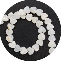 Perles en coquille naturel, coquille d'eau douce, coeur, DIY & normes différentes pour le choix, blanc Environ 14.96 pouce, Vendu par brin