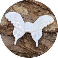Natural Freshwater Shell Beads, Butterfly, DIY, white 