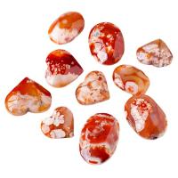 Cherry Blossom Agate Craft Decoration, Carved, for home and office  red 