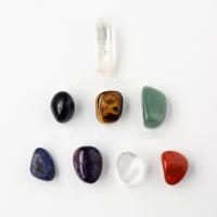 Gemstone Minerals Specimen, with Etamine, irregular, polished, 8 pieces, mixed colors, 20-30mm 