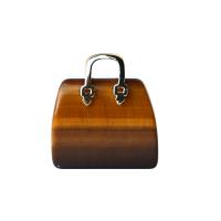 Gemstone Zinc Alloy Pendants, with Zinc Alloy, Handbag, gold color plated 