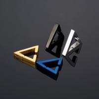 Stainless Steel Clip Earrings, 316L Stainless Steel, Triangle, hand polished, fashion jewelry & Unisex 