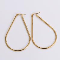 Stainless Steel Hoop Earring, 316L Stainless Steel, 18K gold plated, fashion jewelry & for woman, golden 