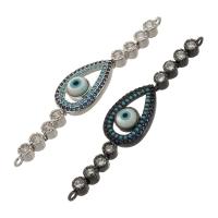 Evil Eye Jewelry Connector, Brass, Teardrop, plated, DIY & evil eye pattern & micro pave cubic zirconia & 1/1 loop 52mm 3.5mm 
