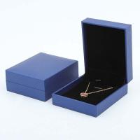 Leather Pendant Box, Leatherette Paper, with Velveteen, Square, durable 