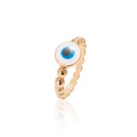 Evil Eye Jewelry Finger Ring, Zinc Alloy, gold color plated, for woman & enamel US Ring .5 