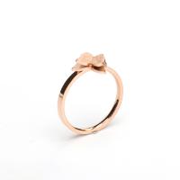 Stainless Steel Finger Ring, 304 Stainless Steel, Butterfly, real rose gold plated & for woman, US Ring 