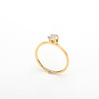 Нержавеющая сталь Rhinestone палец кольцо, Нержавеющая сталь 304, Геометрический узор, плакированный настоящим золотом, разный размер для выбора & Женский & со стразами, размер:5-10, продается PC
