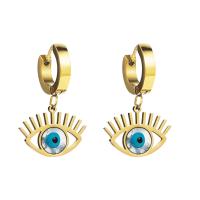 Evil Eye Earrings, Titanium Steel, plated, fashion jewelry & for woman 