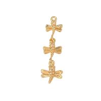 Animal Brass Pendants, Dragonfly, gold color plated, fashion jewelry & Unisex, golden Approx 