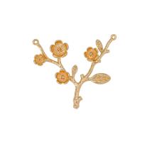 Brass Flower Pendants, Branch, gold color plated, fashion jewelry & Unisex, golden Approx 