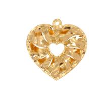 Colgantes de corazón de latón, metal, chapado en color dorado, unisexo & hueco, dorado, 26x25mm, aproximado 10PCs/Bolsa, Vendido por Bolsa