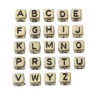 Acryl Alphabet Perlen, Quadrat, DIY & verschiedene Muster für Wahl & Emaille, keine, 5x5x5mm, Bohrung:ca. 2mm, verkauft von Tasche