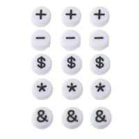 Schmelz Acryl Perlen, flache Runde, DIY & verschiedene Muster für Wahl & Emaille, keine, 7x7x4mm, Bohrung:ca. 1mm, verkauft von Tasche
