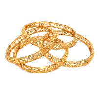 Brazalete de Latón, metal, chapado en oro de 24 K, para mujer & hueco, dorado, 60mm, Vendido por UD